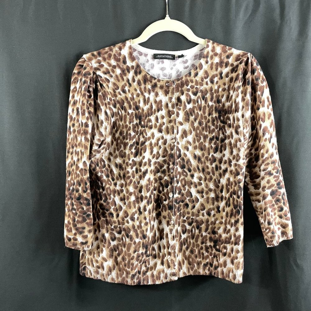 Animal print Tan cardigan size Ladies Small